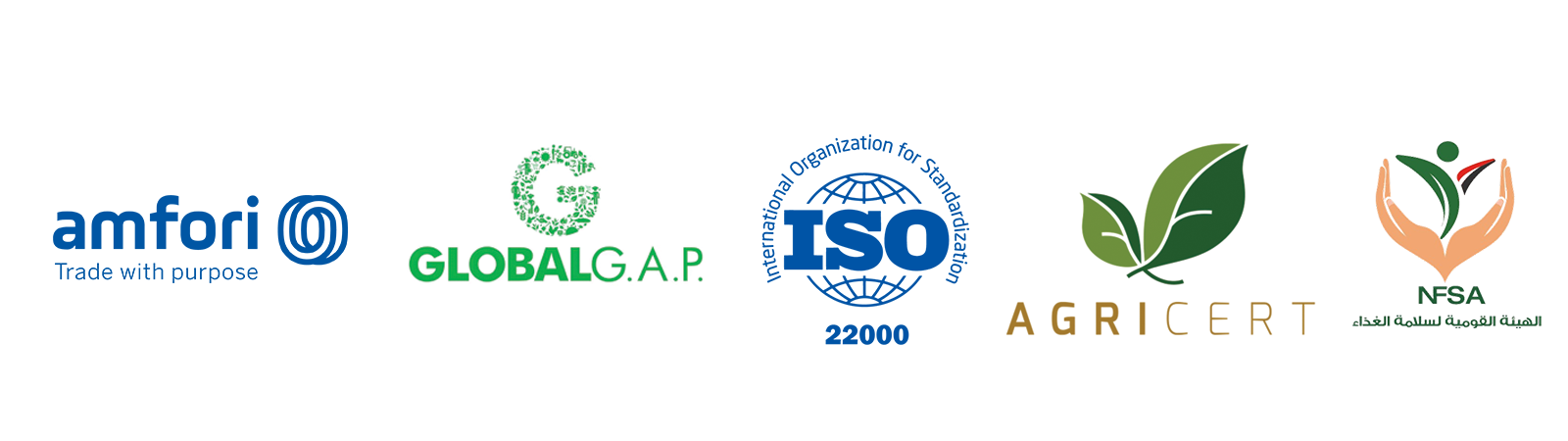 Farmer Egypt certifications and quality logos